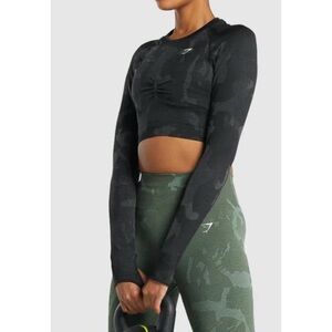 Gymshark Camo Seamless Long Sleeve Crop Top